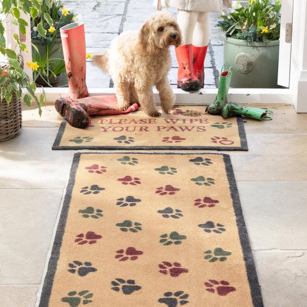 Hug Rug Wipe Your Paws Beige Washable Doormat