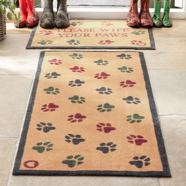 Hug Rug Wipe Your Paws Beige Washable Doormat