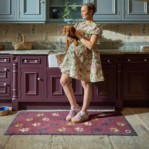 Hug Rug Wipe Your Paws Burgundy Doormat