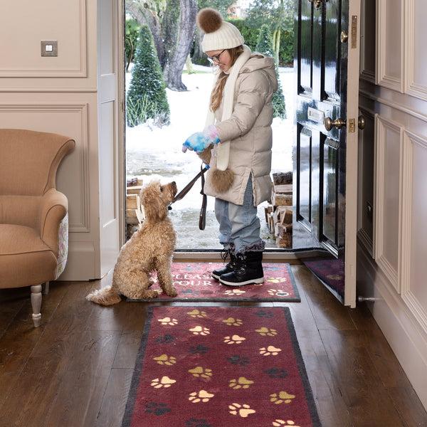 Hug Rug Wipe Your Paws Burgundy Doormat