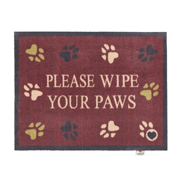 hug rug Wipe Your Paws Burgundy Doormat