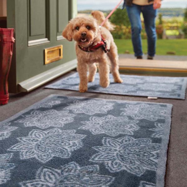 Hug Rug Woodblock 1 Navy Doormat