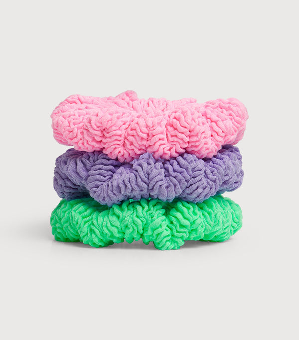 hunza g 3 Pack Kids Scrunchies Bubblegum/Lime/Lilac
