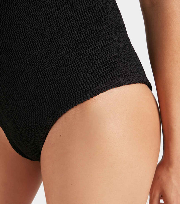 Hunza G Coverage Celine Swim With Tonal Hoops Black