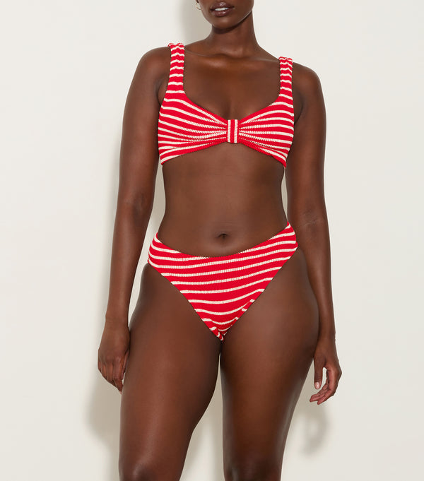 Hunza G Bonnie Bikini Red/White Stripe