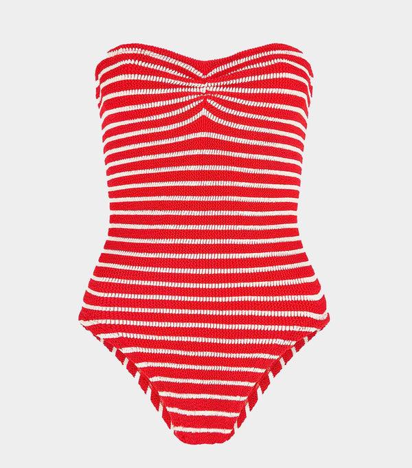 hunza g Brooke Swim Red/White Stripe
