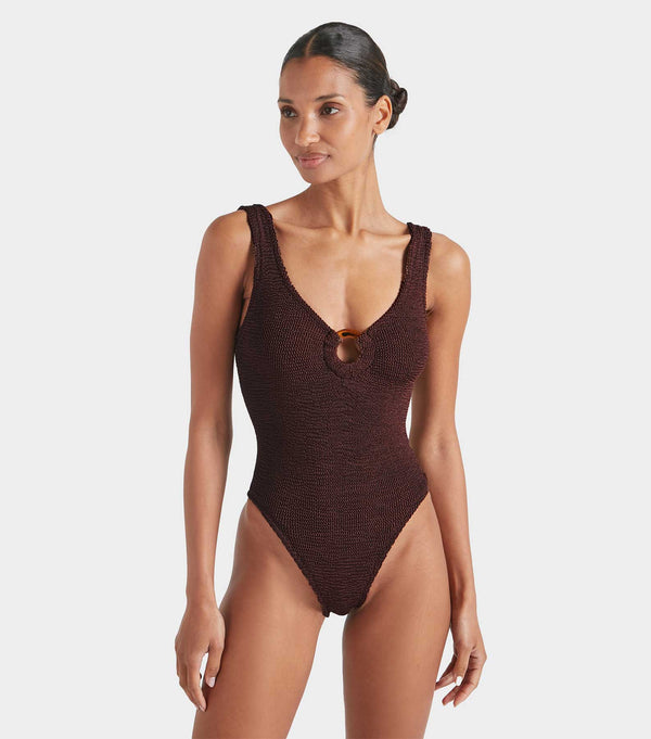 Hunza G Celine Swim Metallic Chocolate