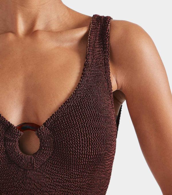 Hunza G Celine Swim Metallic Chocolate