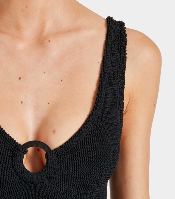 Hunza G Celine Swim With Tonal Hoops Black
