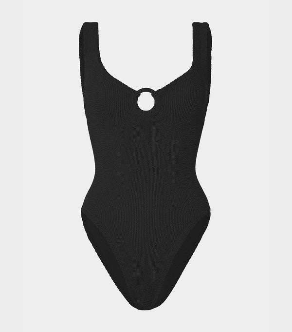 hunza g Celine Swim With Tonal Hoops Black