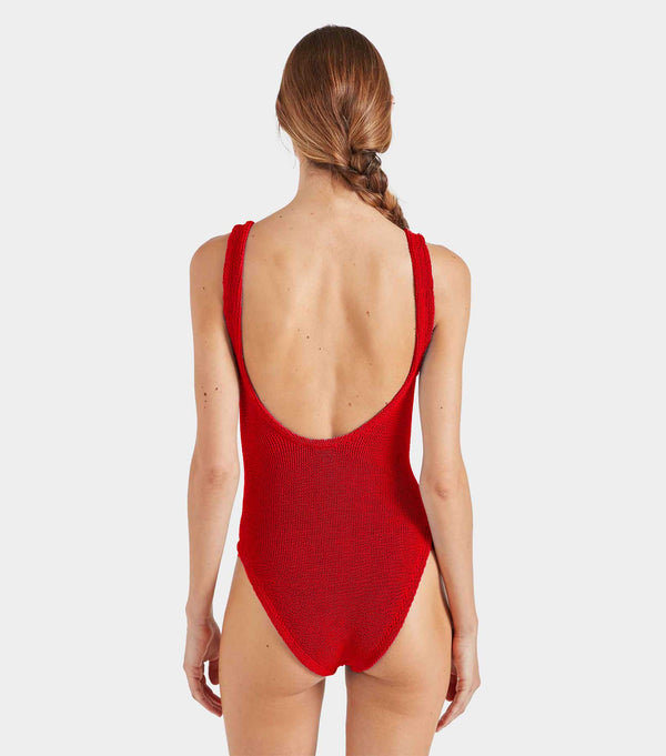 Hunza G Celine Swim With Tonal Hoops Red