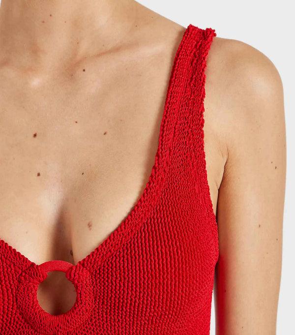Hunza G Celine Swim With Tonal Hoops Red