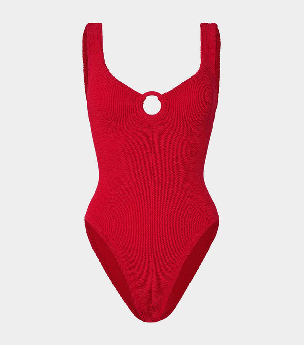 hunza g Celine Swim With Tonal Hoops Red