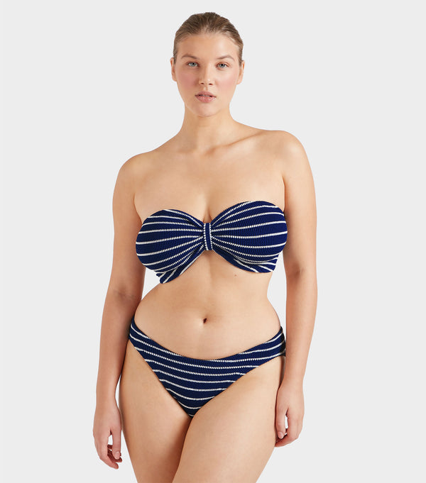 Hunza G Coverage Jean Bikini Navy/White Stripe