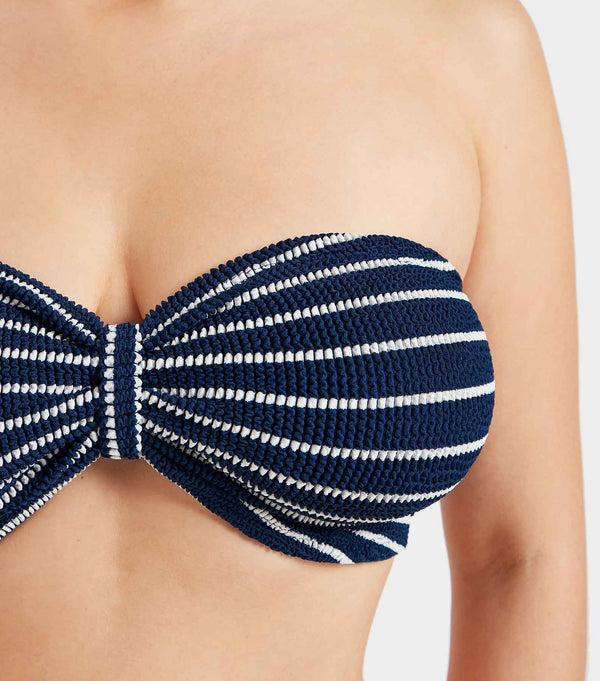 Hunza G Coverage Jean Bikini Navy/White Stripe