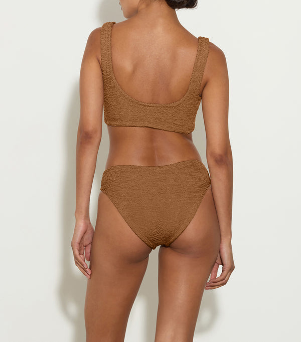 Hunza G Coverage Juno Bikini Metallic Cocoa