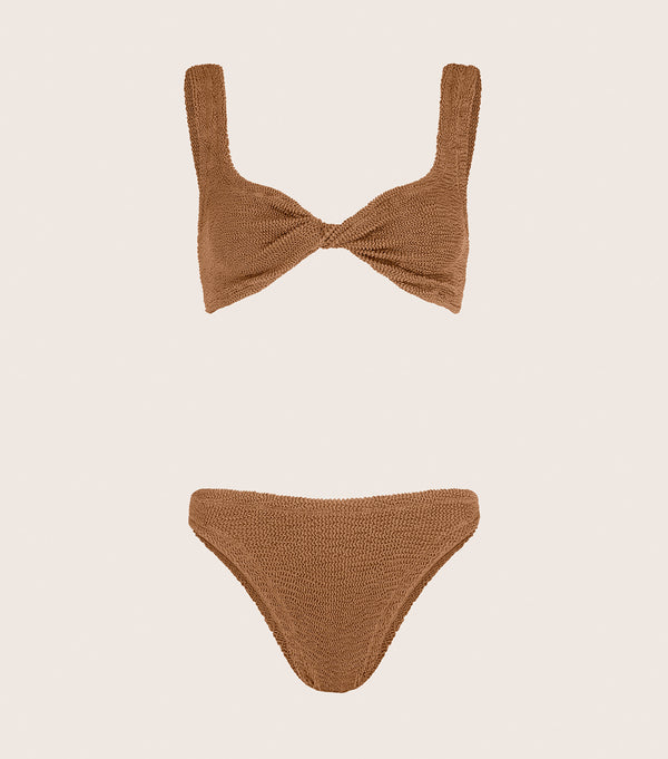 hunza g Coverage Juno Bikini Metallic Cocoa