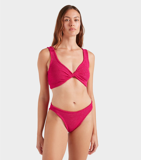 Hunza G Coverage Juno Bikini Metallic Raspberry