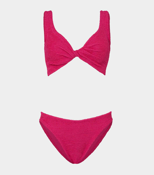 hunza g Coverage Juno Bikini Metallic Raspberry
