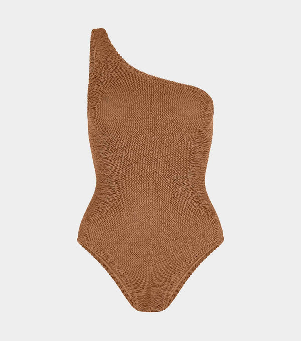 hunza g Coverage Nancy Swim Metallic Cocoa