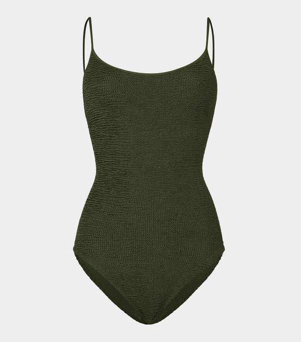 hunza g Coverage Pamela Swim Metallic Khaki