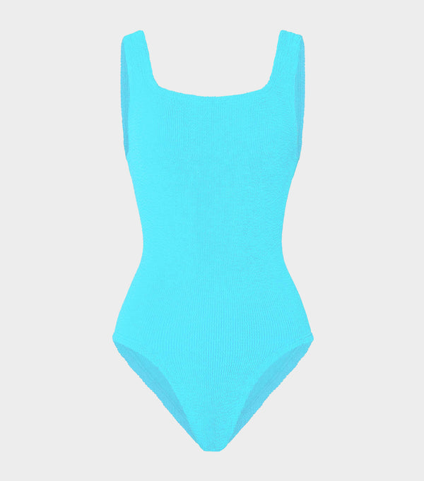hunza g Coverage Square Neck Swim Aqua