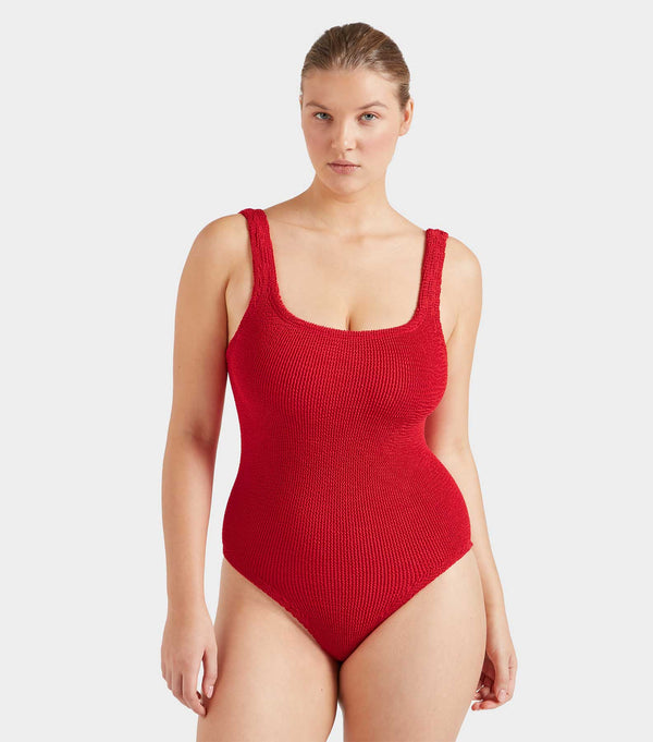 Hunza G Coverage Square Neck Swim Red