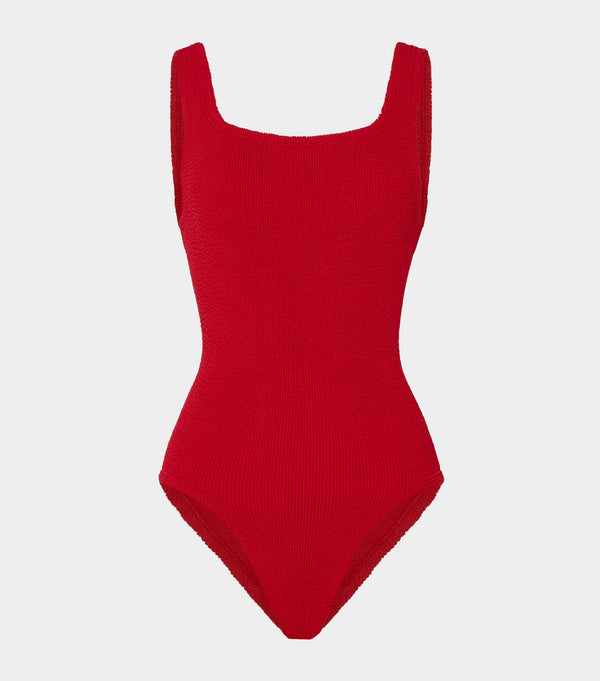 hunza g Coverage Square Neck Swim Red