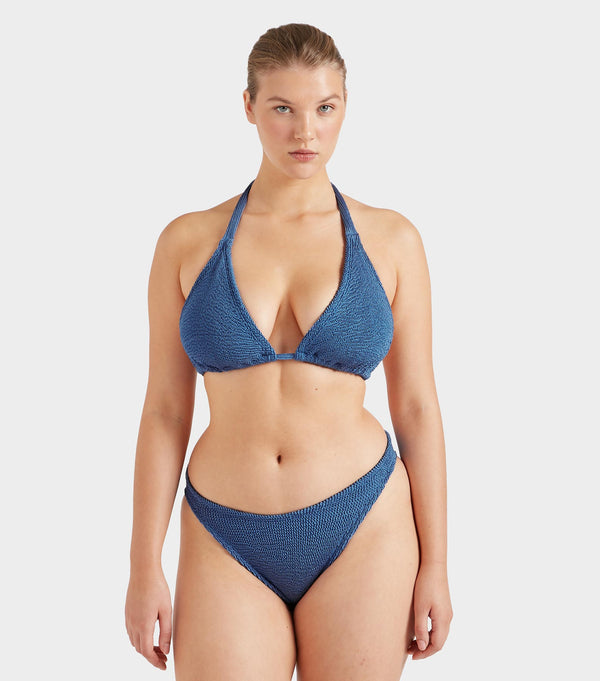 Hunza G Coverage Tammy Bikini Metallic Denim
