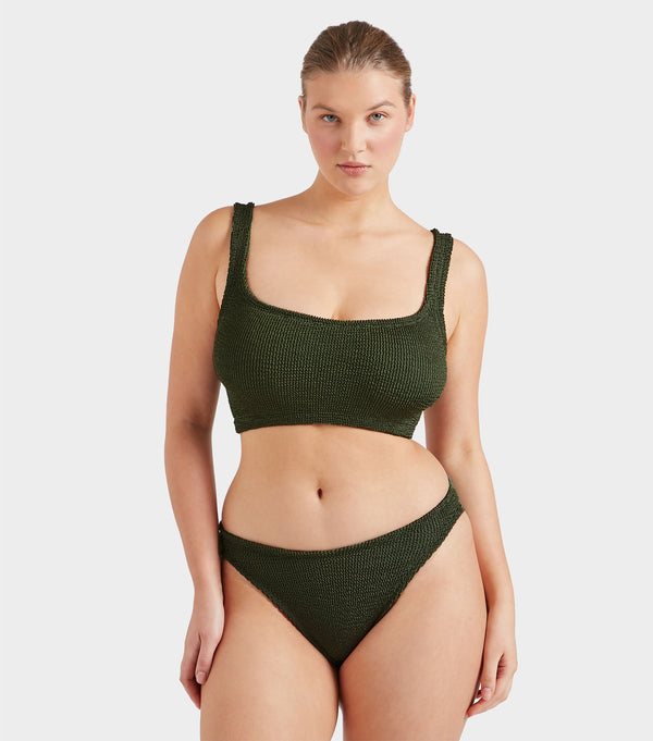 Hunza G Coverage Xandra Bikini Metallic Khaki