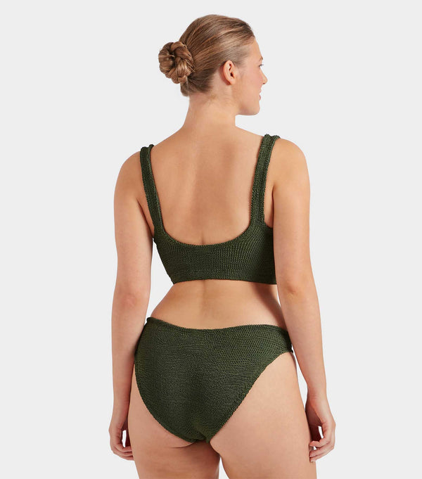 Hunza G Coverage Xandra Bikini Metallic Khaki