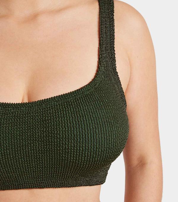 Hunza G Coverage Xandra Bikini Metallic Khaki