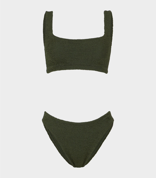hunza g Coverage Xandra Bikini Metallic Khaki