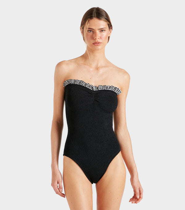 Hunza G Dolly Swim Black Gingham