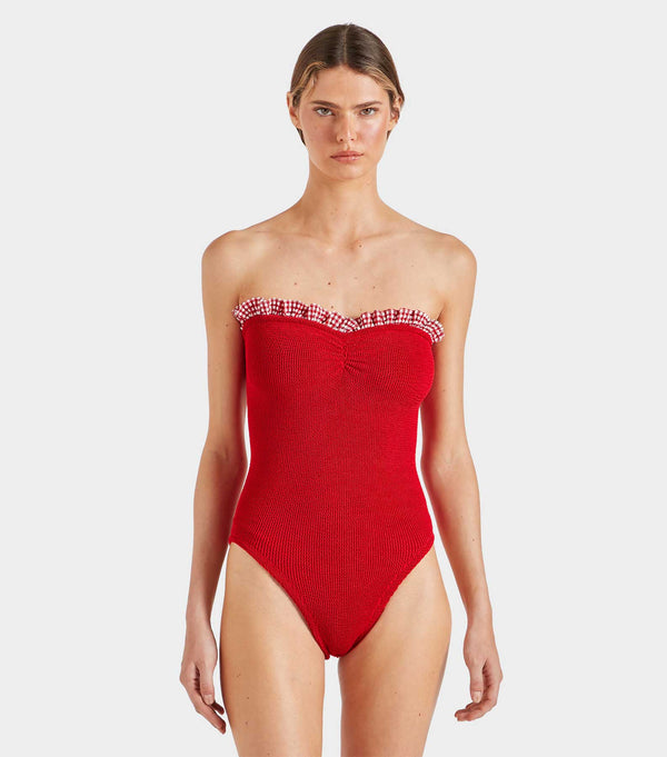 Hunza G Dolly Swim Red Gingham