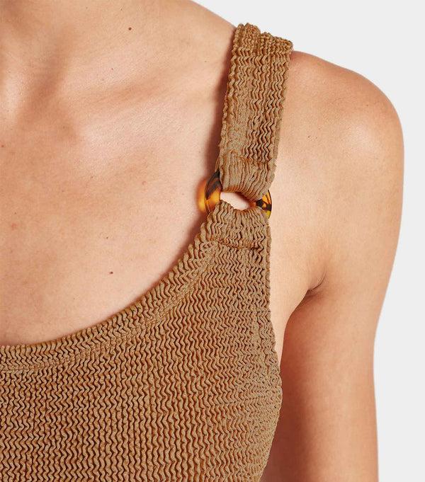 Hunza G Domino Swim Metallic Cocoa