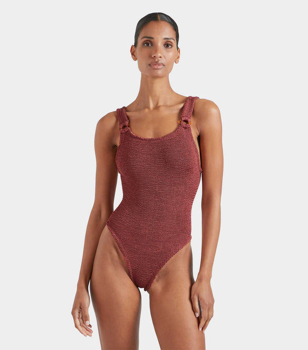 Hunza G Domino Swim Metallic Rosewood