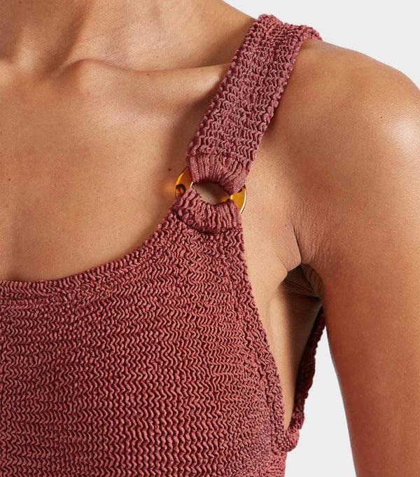 Hunza G Domino Swim Metallic Rosewood