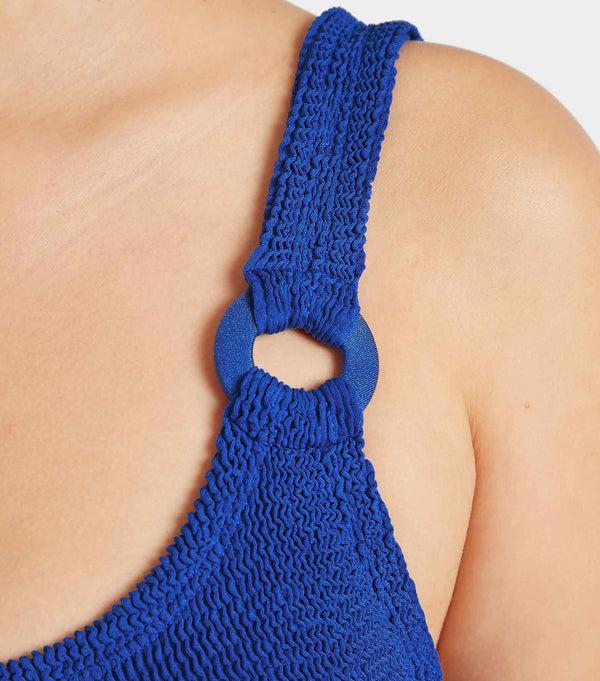 Hunza G Domino Swim With Tonal Hoops Royal Blue