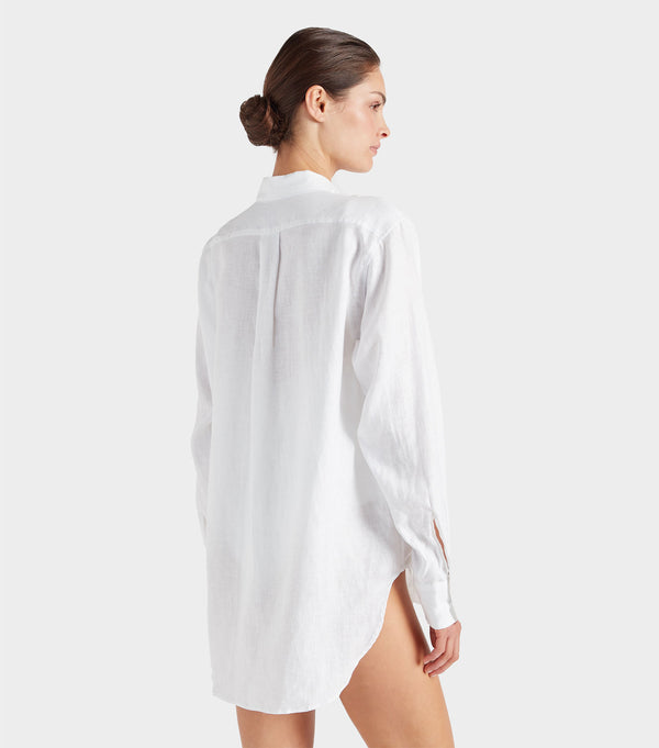 Hunza G Embroidered Oversized Shirt White