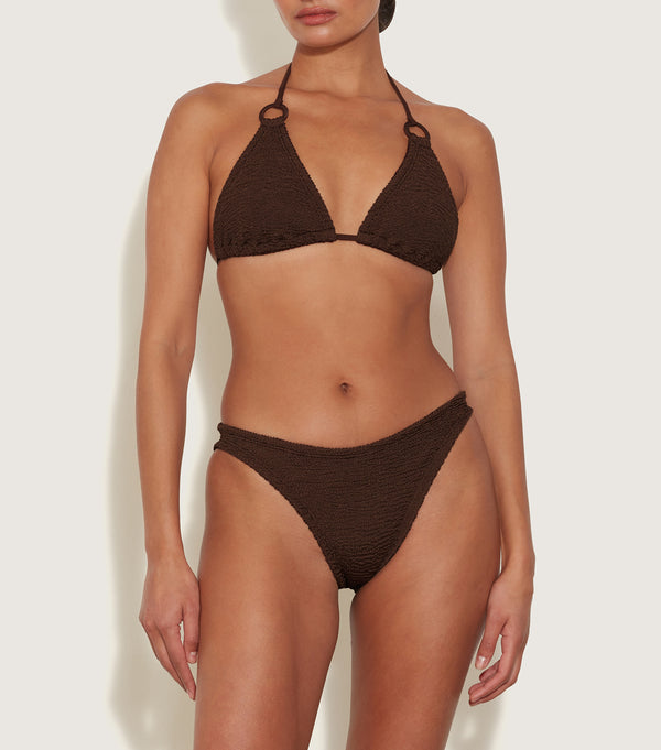 Hunza G Eva Bikini Metallic Chocolate
