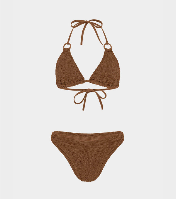 hunza g Eva Bikini Metallic Cocoa