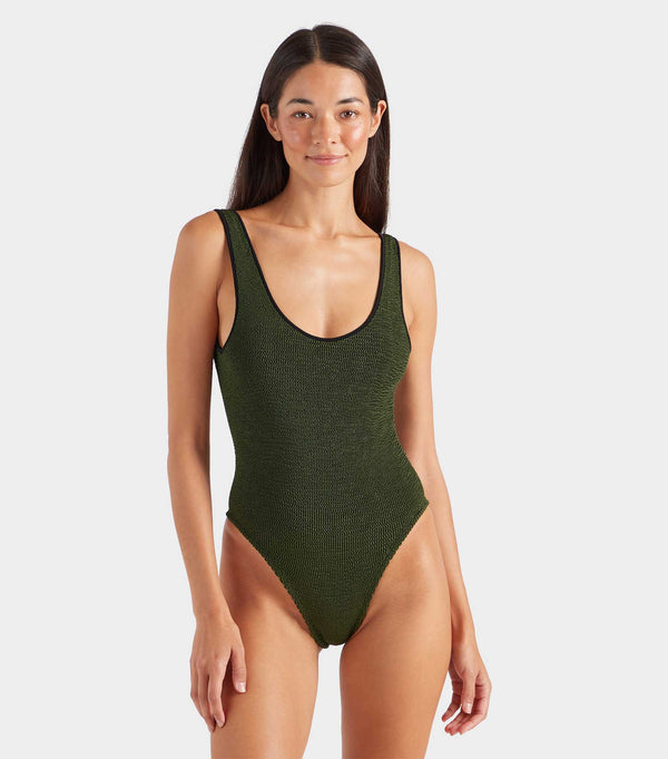 Hunza G Faye Swim Metallic Khaki/Black