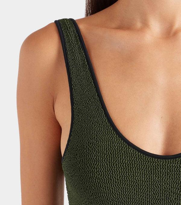 Hunza G Faye Swim Metallic Khaki/Black