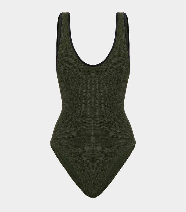 hunza g Faye Swim Metallic Khaki/Black