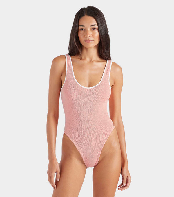 Hunza G Faye Swim Peach/White