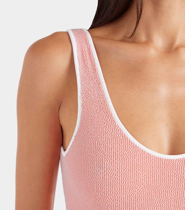 Hunza G Faye Swim Peach/White