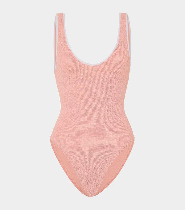 hunza g Faye Swim Peach/White
