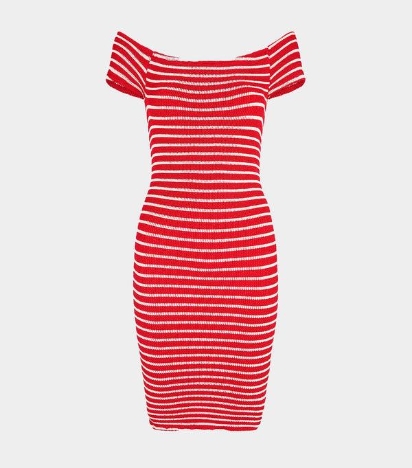 hunza g Grace Dress Red/White Stripe