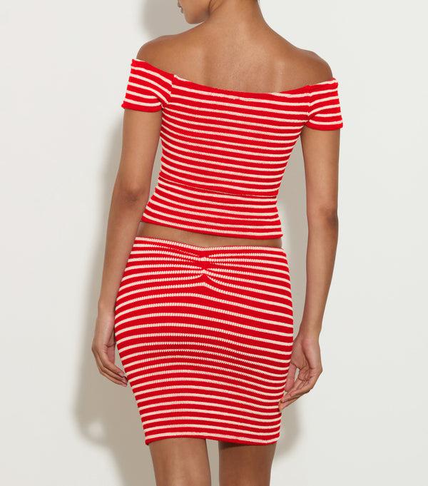 Hunza G Grace Top Red/White Stripe